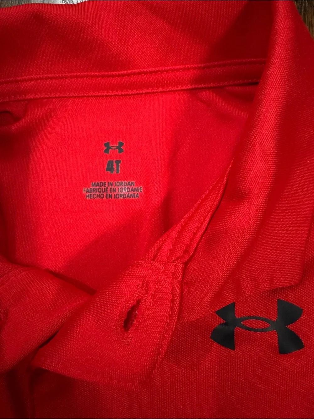 Under Armour Boys Red Polo with Black Athletic Shorts Size 4T